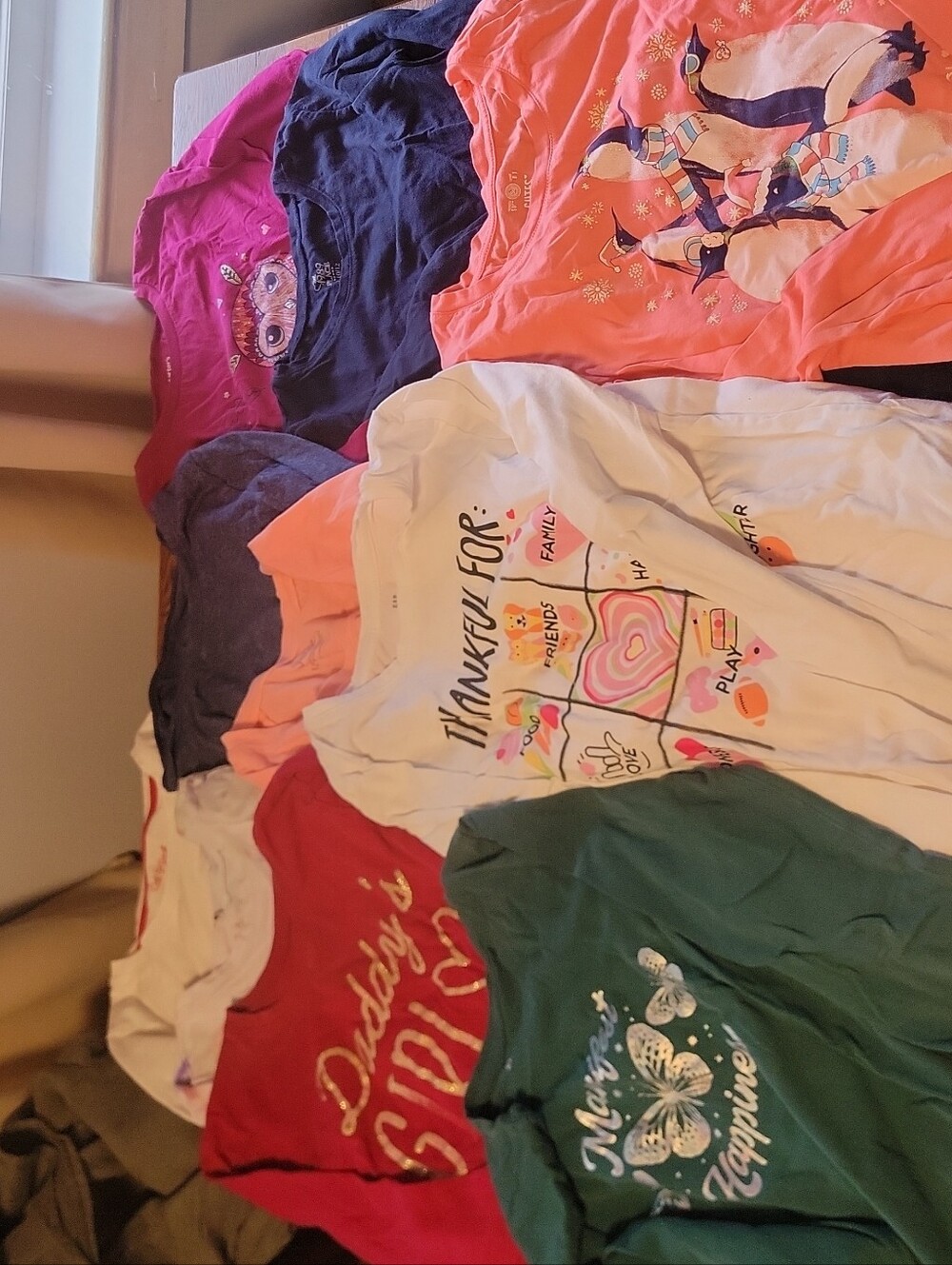 GAP Mixed-Color Girls Long Sleeve Tees - Pink, Navy, Coral, White, Green, Red